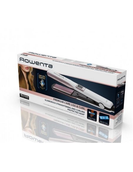 Выпрямитель для волос Rowenta Premium Care Liss & Curl SF7660F0, Белый | Розовый