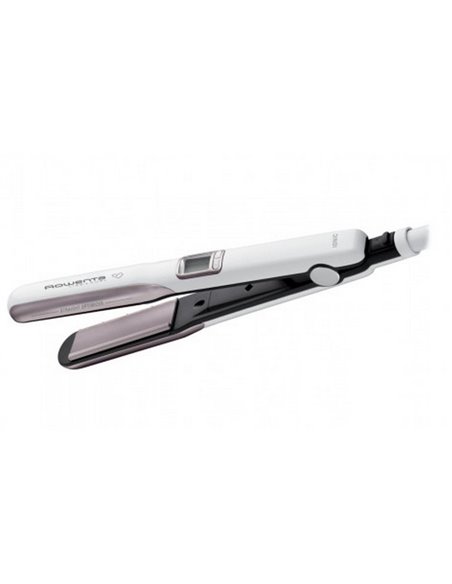 Placă de îndreptat părul Rowenta Premium Care Liss & Curl SF7660F0, Alb | Roz