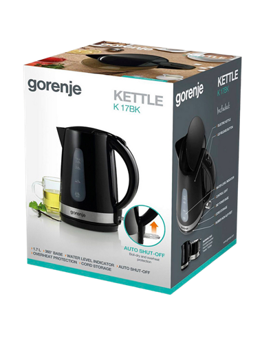 Электрочайник Gorenje K17BK, Чёрный