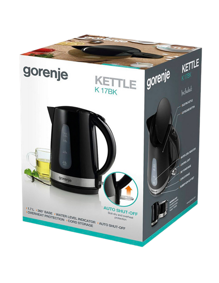 Электрочайник Gorenje K17BK, Чёрный