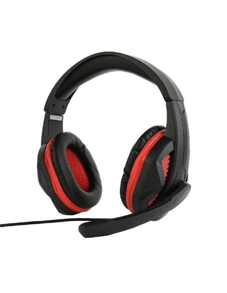 Căști gaming Gembird GHS-03, Cu fir, Negru/Roșu