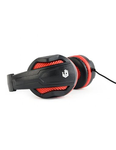 Căști gaming Gembird GHS-03, Cu fir, Negru/Roșu
