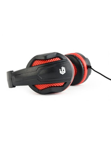Căști gaming Gembird GHS-03, Cu fir, Negru/Roșu