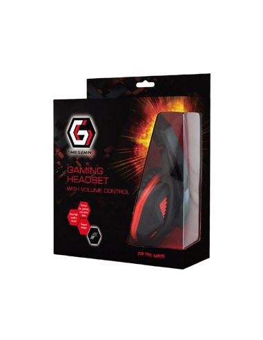 Căști gaming Gembird GHS-03, Cu fir, Negru/Roșu