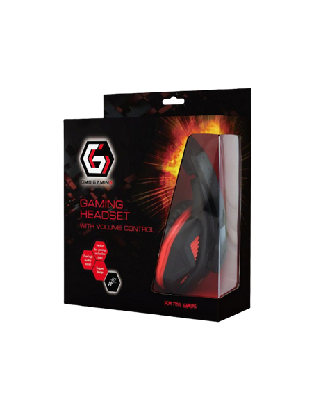 Căști gaming Gembird GHS-03, Cu fir, Negru/Roșu