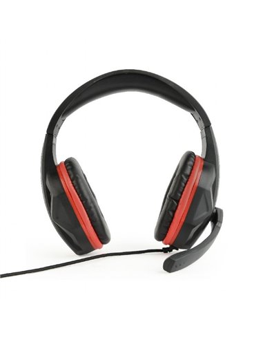 Căști gaming Gembird GHS-03, Cu fir, Negru/Roșu