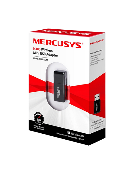 USB Aдаптер MERCUSYS MW300UM, Чёрный