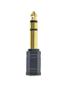 Аудио адаптер Cablexpert A-6.35M-3.5F, 6.35mm 3-pin (M) - 3.5mm 3-pin (F), Чёрный