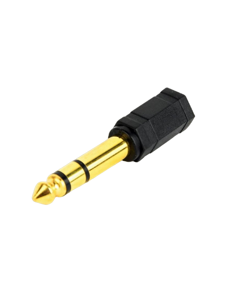 Аудио адаптер Cablexpert A-6.35M-3.5F, 6.35mm 3-pin (M) - 3.5mm 3-pin (F), Чёрный