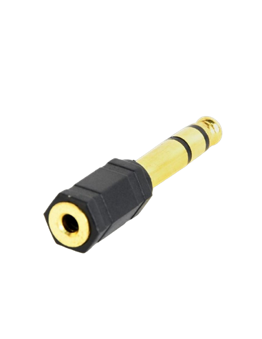 Audio Adaptor Cablexpert A-6.35M-3.5F, 6.35mm 3-pin (M) - 3.5mm 3-pin (F), Negru