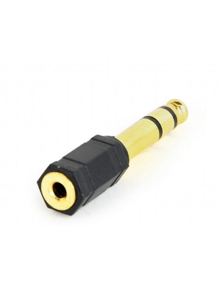 Audio Adaptor Cablexpert A-6.35M-3.5F, 6.35mm 3-pin (M) - 3.5mm 3-pin (F), Negru