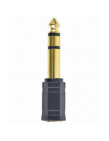 Аудио адаптер Cablexpert A-6.35M-3.5F, 6.35mm 3-pin (M) - 3.5mm 3-pin (F), Чёрный