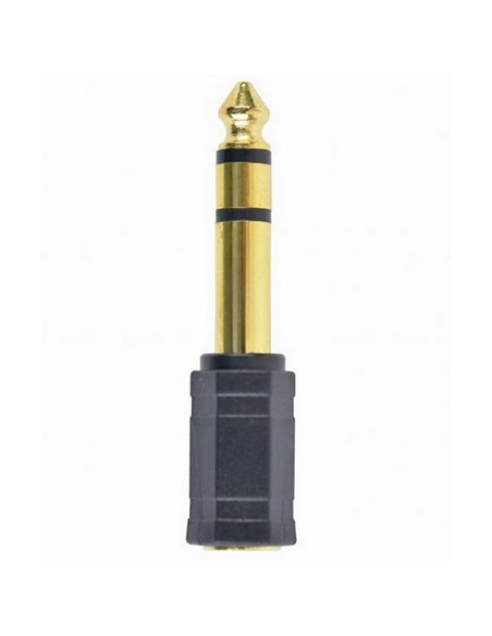 Аудио адаптер Cablexpert A-6.35M-3.5F, 6.35mm 3-pin (M) - 3.5mm 3-pin (F), Чёрный