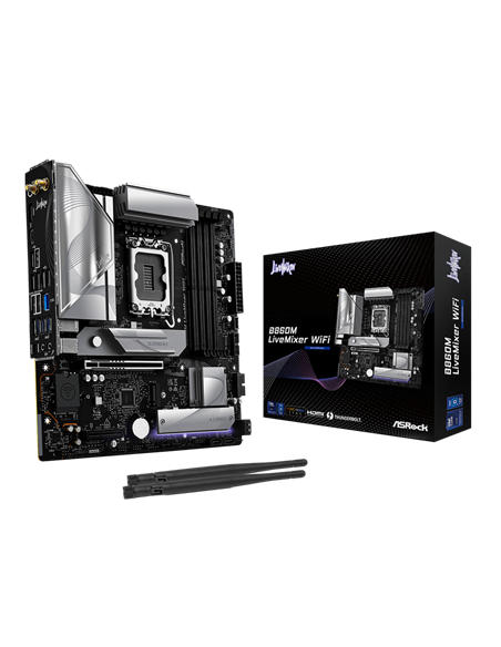 Placă de bază ASRock B860M LiveMixer WiFi, LGA1851, Intel B860, Micro-ATX