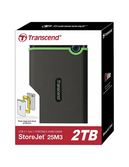 Внешний портативный жесткий диск Transcend StoreJet 25M3S, 2 TB, Iron Gray (TS2TSJ25M3S)
