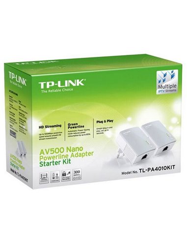 Powerline Adapter  TP-LINK TL-PA4010 KIT, AV600, 600 Mbps, Alb