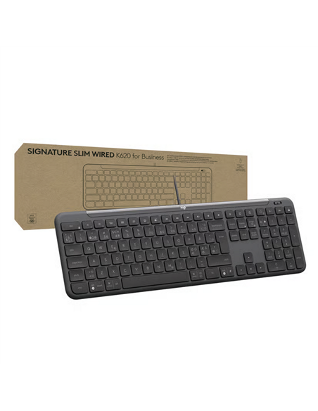 Клавиатура Logitech Signature Slim K620 for Business, Проводное, Чёрный