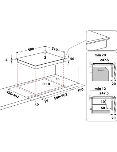 Plită cu inducție Whirlpool WL S5360 BF/W, Alb