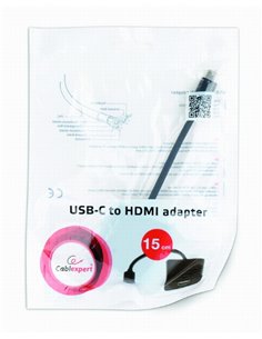 Видеокабель Cablexpert A-CM-HDMIF2-01, USB 3.1 Type-C (F) - 2 x HDMI (F), 0.15 м, Чёрный 2