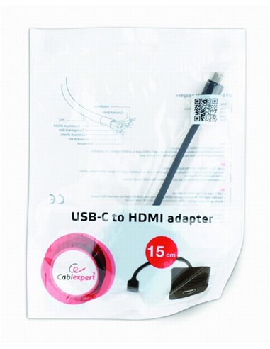 Видеокабель Cablexpert A-CM-HDMIF2-01, USB 3.1 Type-C (F) - 2 x HDMI (F), 0.15 м, Чёрный