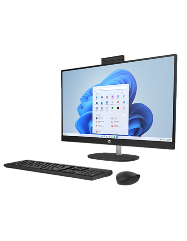 Computer All-in-One HP 27-cr0084ci, 27", AMD Ryzen 5 7520U, 16GB/512GB, Fără SO, Negru