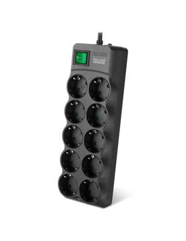 Prelungitor electric SVEN SF-10E-16, 10 Prize, 1,8m, Negru