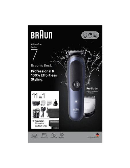 Trimmer pentru bărbați Braun AIO7540, Albastru