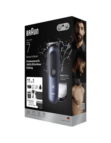 Trimmer pentru bărbați Braun AIO7540, Albastru