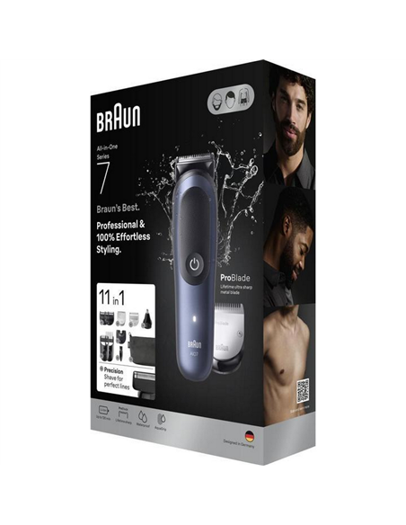 Trimmer pentru bărbați Braun AIO7540, Albastru