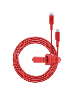 Кабель для зарядки и синхронизации Cellularline Satellite MFI, USB Type-C/Lightning, 1м, Красный