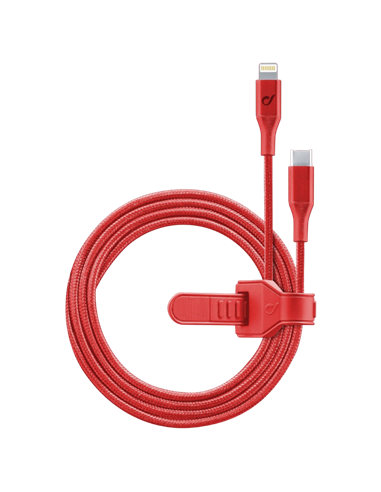 Cablu încărcare și sincronizare Cellularline Satellite MFI, USB Type-C/Lightning, 1m, Roșu