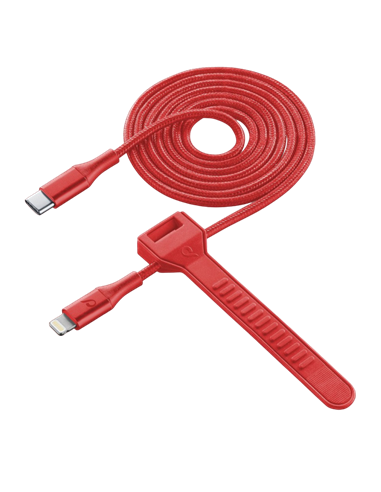 Кабель для зарядки и синхронизации Cellularline Satellite MFI, USB Type-C/Lightning, 1м, Красный