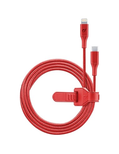 Cablu încărcare și sincronizare Cellularline Satellite MFI, USB Type-C/Lightning, 1m, Roșu