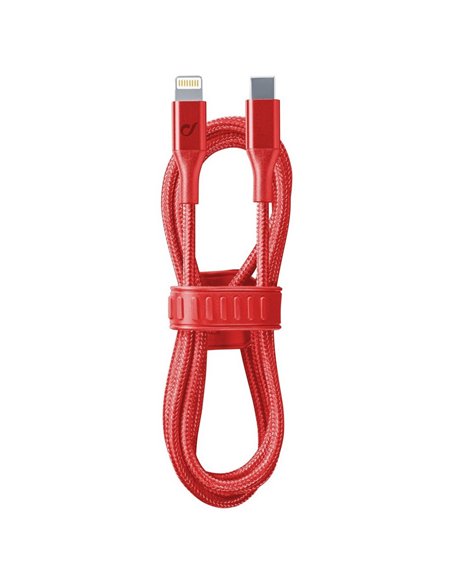 Cablu încărcare și sincronizare Cellularline Satellite MFI, USB Type-C/Lightning, 1m, Roșu