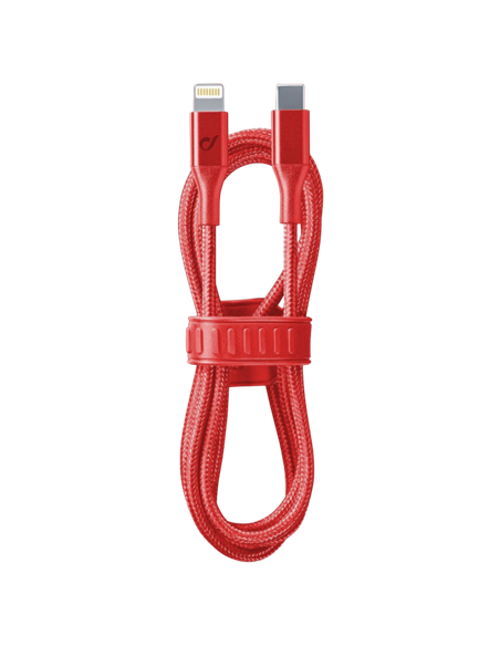 Cablu încărcare și sincronizare Cellularline Satellite MFI, USB Type-C/Lightning, 1m, Roșu