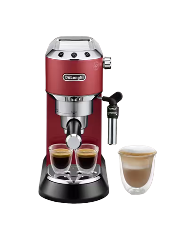 Кофеварка рожковая DeLonghi Dedica Pump Espresso, 1300Вт, Красный