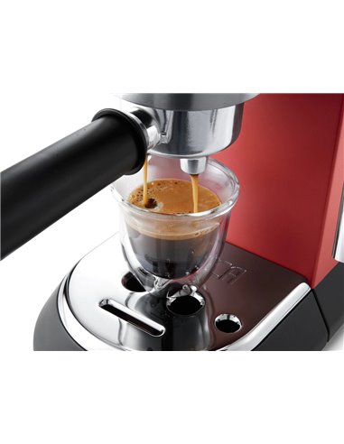 Кофеварка рожковая DeLonghi Dedica Pump Espresso, 1300Вт, Красный