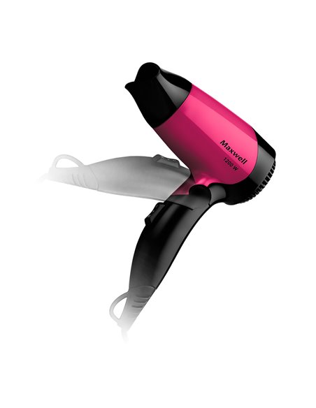 Uscător de păr compact Maxwell MW-2007, 1200 W, Negru | Roz