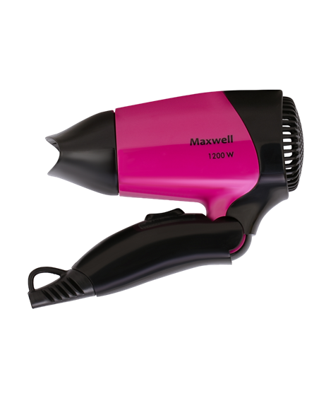 Uscător de păr compact Maxwell MW-2007, 1200 W, Negru | Roz