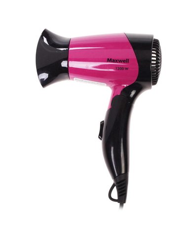 Uscător de păr compact Maxwell MW-2007, 1200 W, Negru | Roz