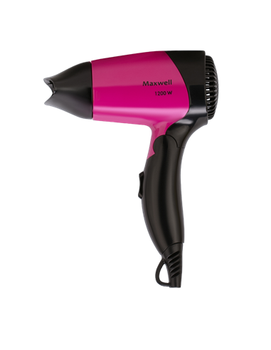 Uscător de păr compact Maxwell MW-2007, 1200 W, Negru | Roz