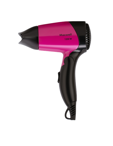 Uscător de păr compact Maxwell MW-2007, 1200 W, Negru | Roz