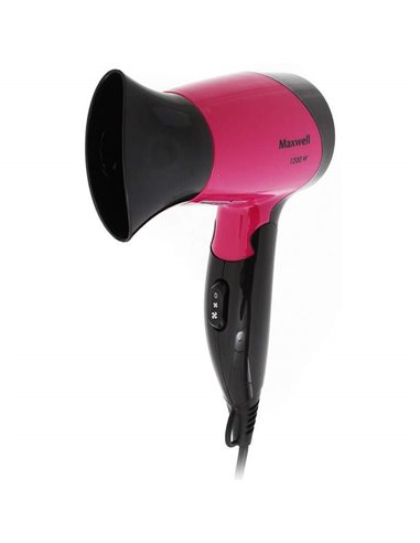 Uscător de păr compact Maxwell MW-2007, 1200 W, Negru | Roz