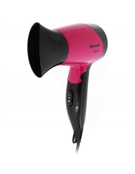 Uscător de păr compact Maxwell MW-2007, 1200 W, Negru | Roz