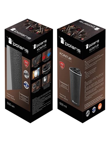 Термокружка Polaris Kontur-500TM, 0,5л, Чёрный