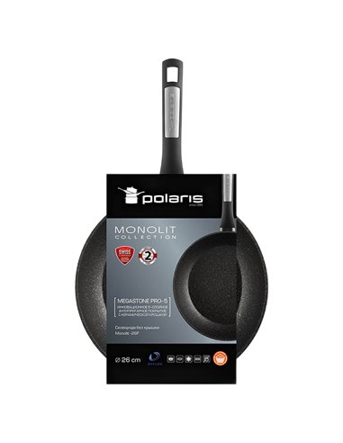 Tigaie Polaris Monolit-26F, 26cm, Negru