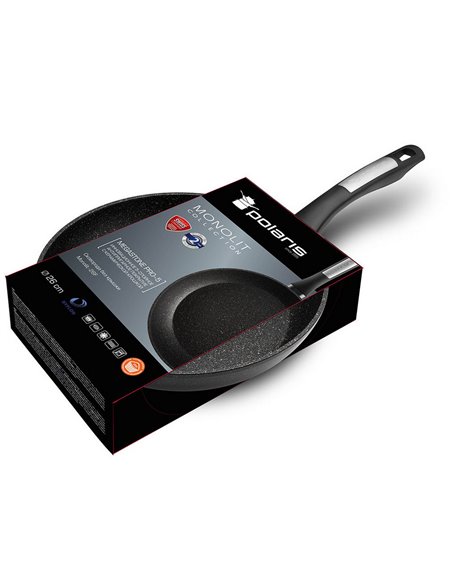 Сковорода Polaris Monolit-26F, 26cm, Чёрный