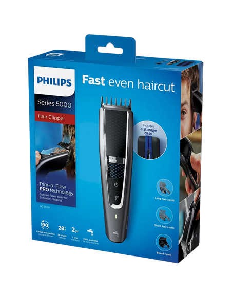 Aparat de tuns Philips Series 5000 HC5650/15, Argintiu | Negru