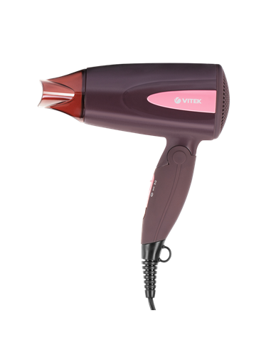 Uscător de păr compact VITEK VT-2261, 1300 W, Bordo