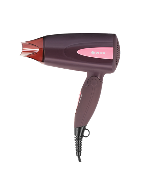 Компактный фен VITEK VT-2261, 1300 Вт, Бордовый